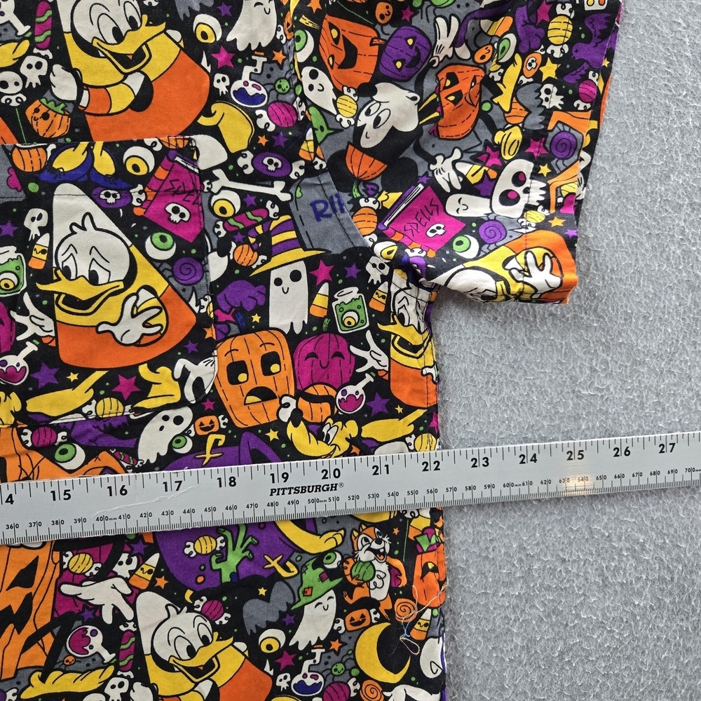Disney Parks Men Button Up Shirt M Black Graphic Halloween Characters - Picture 6 of 8